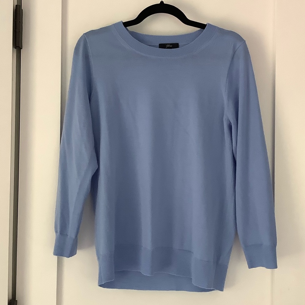 J. Crew light blue crew neck sweater size L